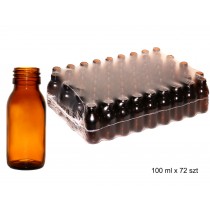 butelka szklana farmaceutyczna oranż 0100ml bez nakrętki op.zbior. 72 szt cena dot.szt