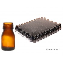 butelka szklana farmaceutyczna oranż 0030ml bez nakrętki op.zbior.110 szt cena dot.szt