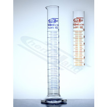 cylinder cl.B brown graduation 0025 ml glass hexagonale base