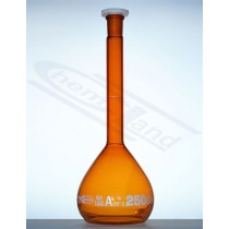 measuring flask with batch certificate. amber    class A 0005ml GLASSCO NS 10/19