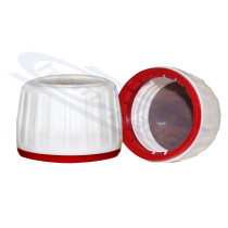 screw cap for pharmaceutical bottles with red self-sealing ring foam liner EPE200 plus 1xPTFE